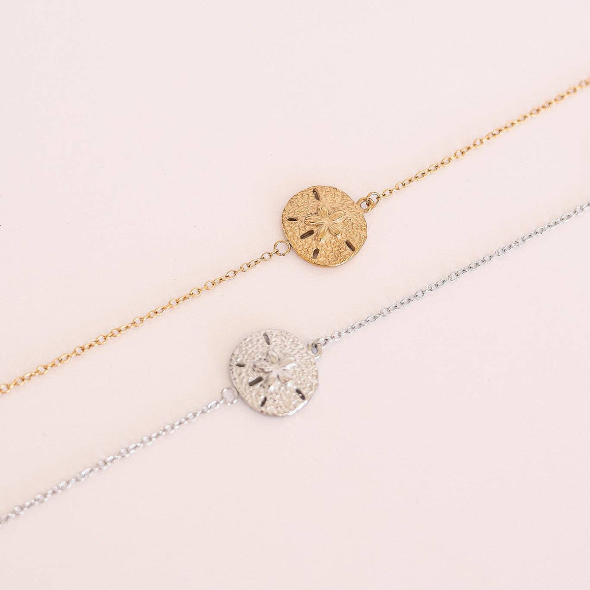 sanddollar in gold and silver bracelet