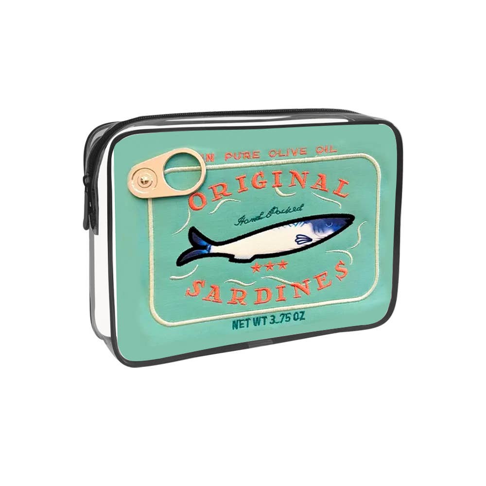 Sardine Can Print Clear PVC Cosmetic Bag