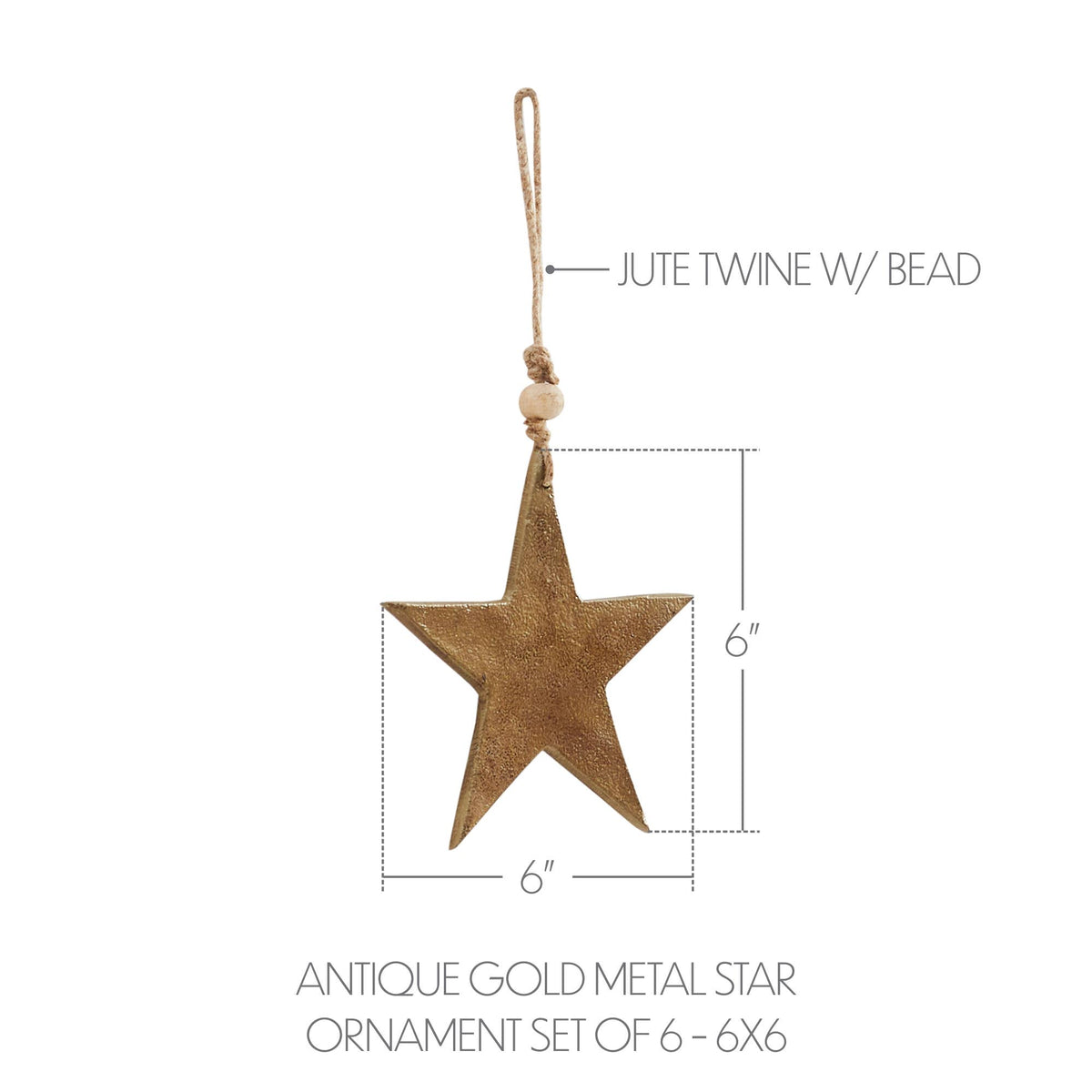 Antique Gold Metal Star Ornament