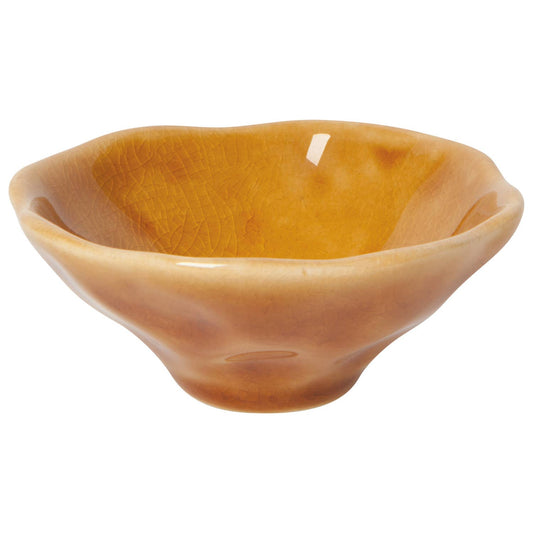 Brown ceramic bowl on a white background
