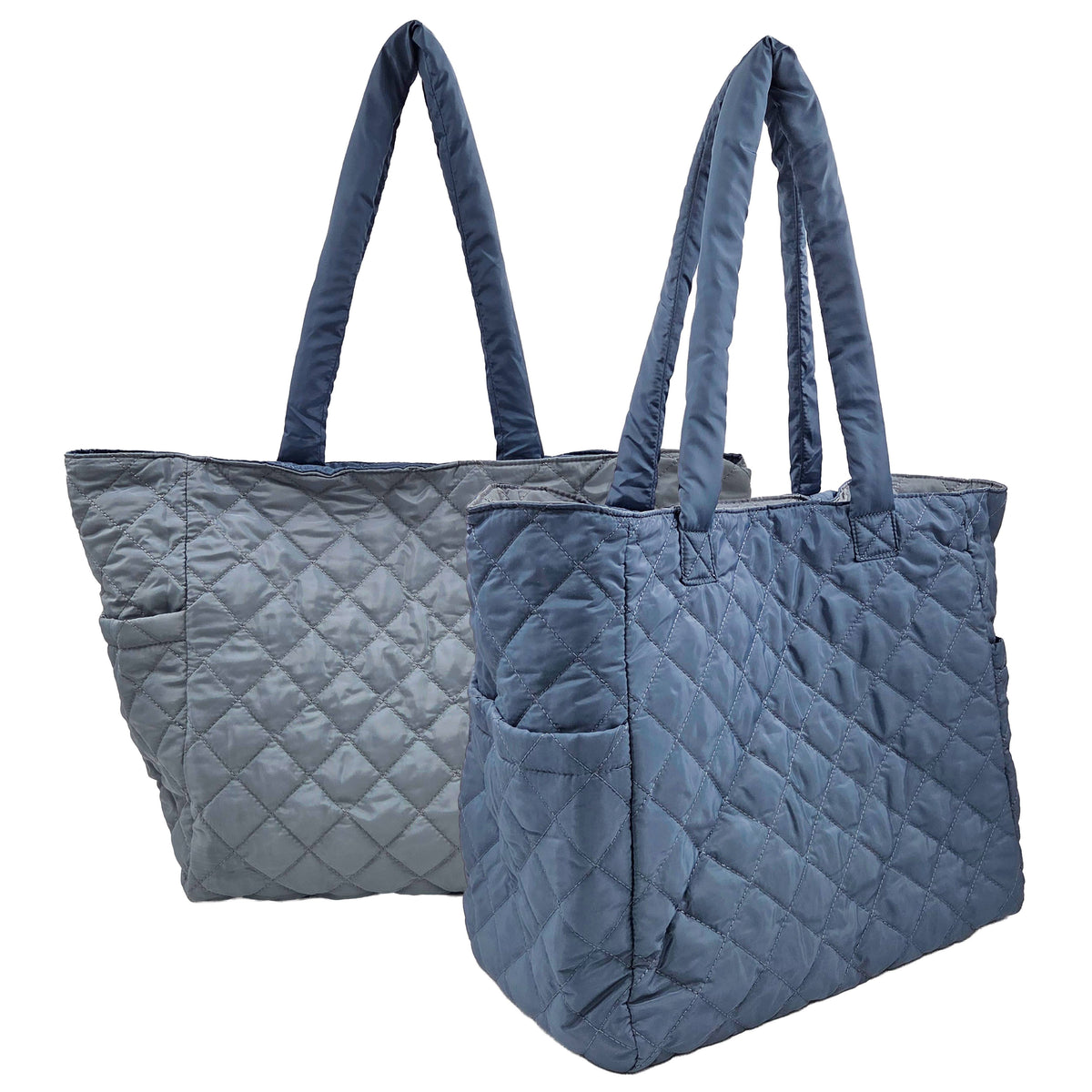 Large Reversible Nylon Tote- Multiple Colors