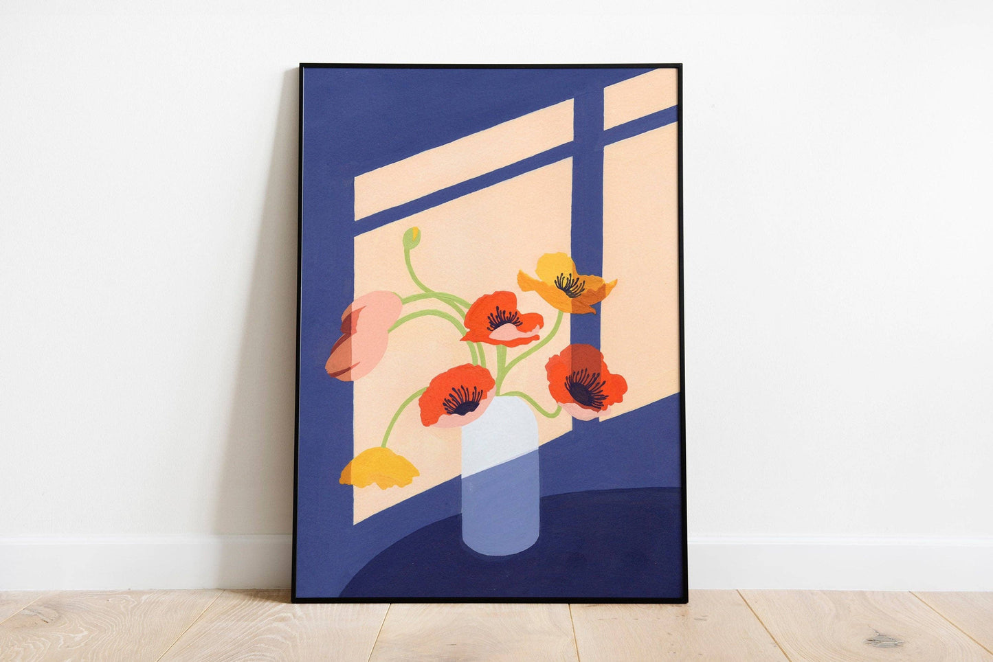 Poppies Art Print, Floral Wall Art, Colorful Floral Art
