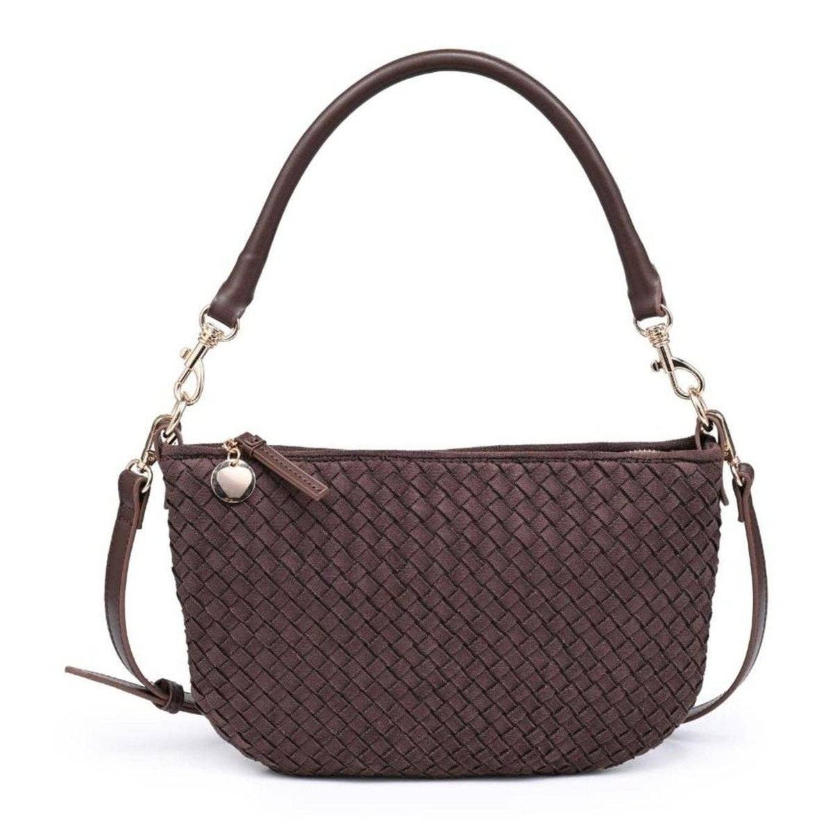 woven hand bag brown w crossbody