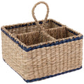 Seagrass Natual & Navy Utensil Caddy