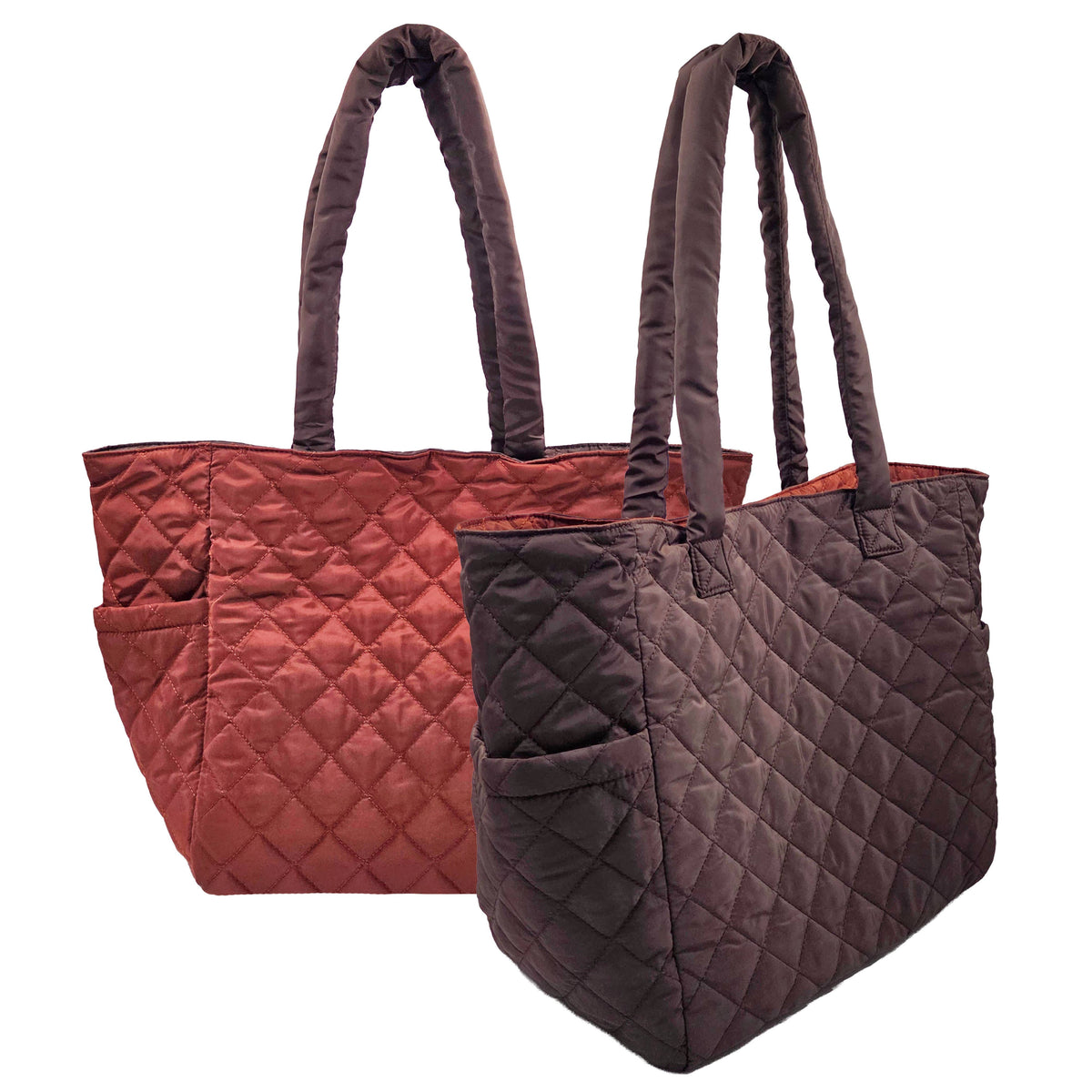 Large Reversible Nylon Tote- Multiple Colors