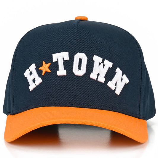 H TOWN Letter Embroidered Two Tone Trucker Hat