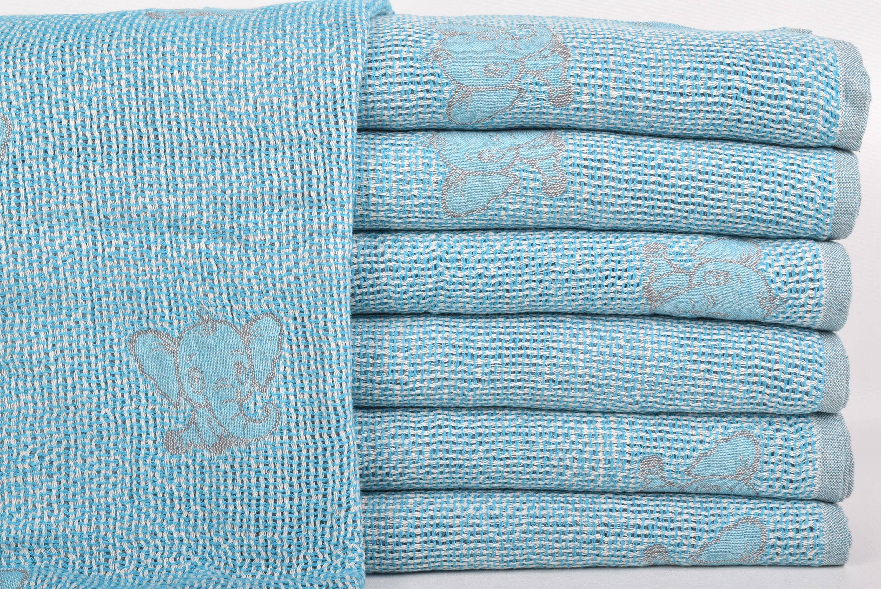 Organic Cotton Baby Blanket, Decorative Elephant Throw