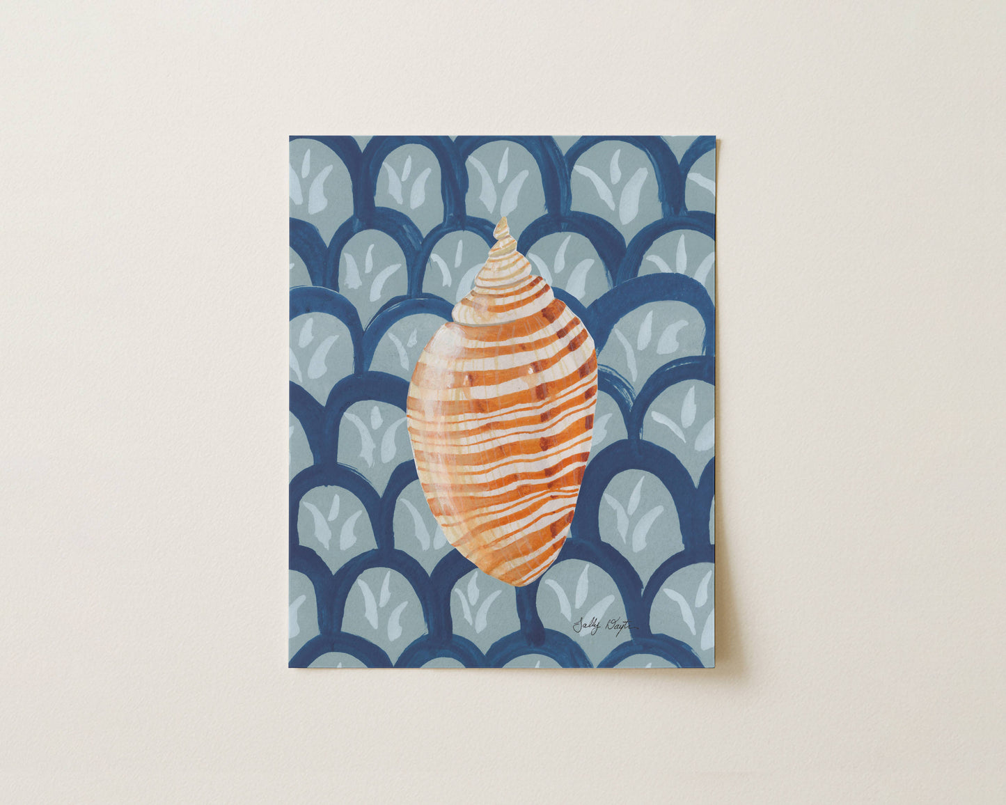 Coastal Orange Shell Art Print