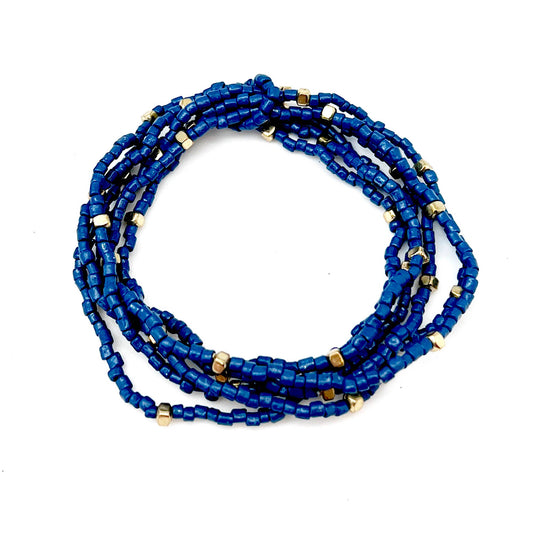Seedbead Stretchy Bunch Bracelets - Multiple Color Styles: Striking Cerulean