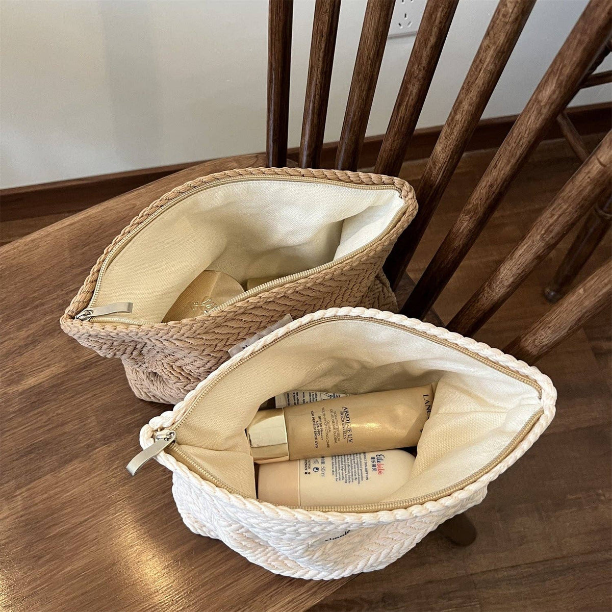 Solid Color Makeup Bag