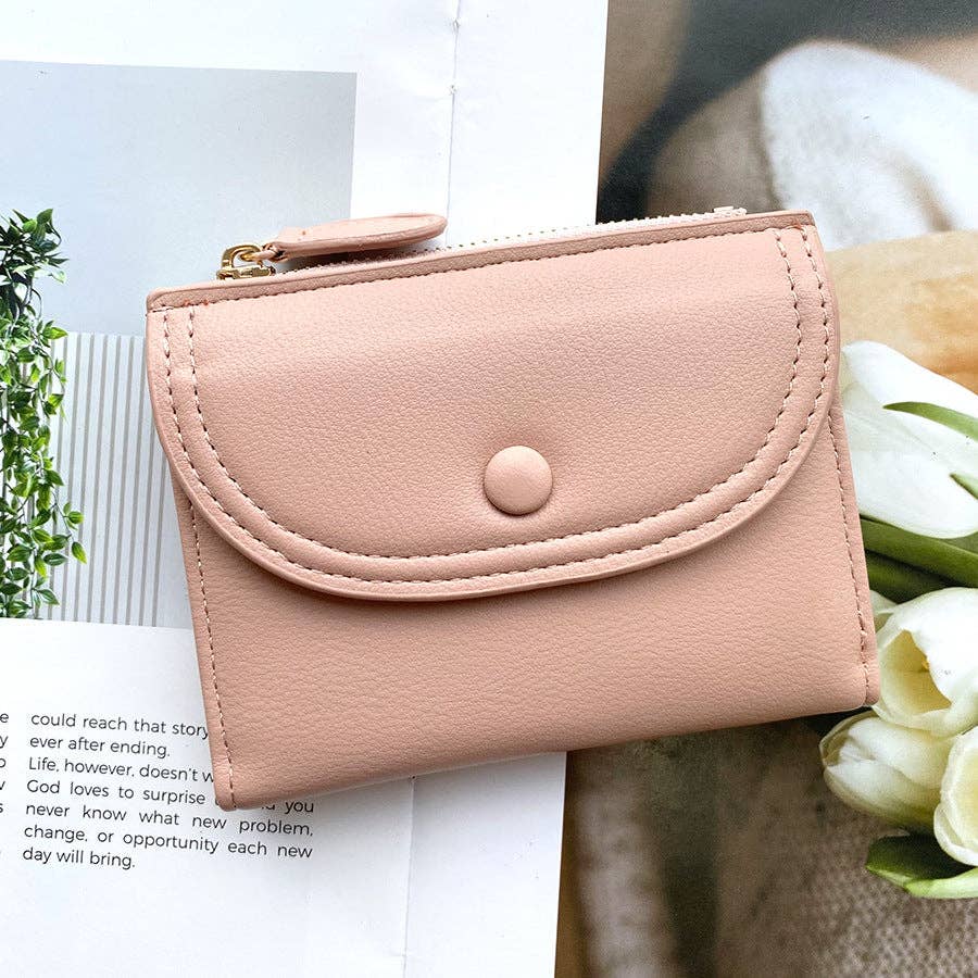 pink bifold wallet