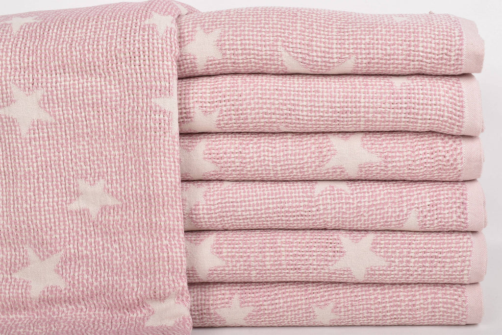 Baby Blanket, Cozy Turkish Throw Blanket, Pink Baby Throw