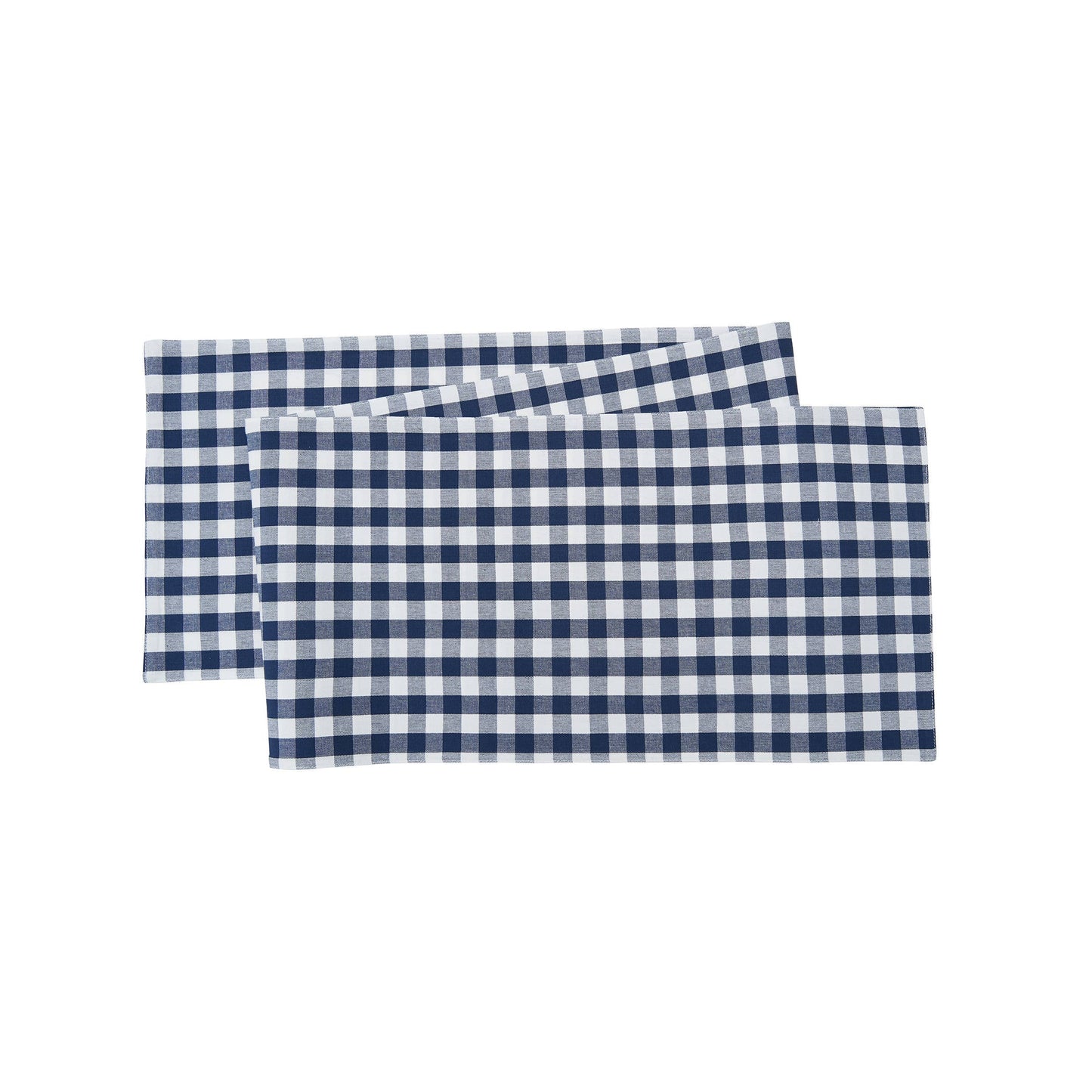 Indigo Blue Gingham Check Table Runner