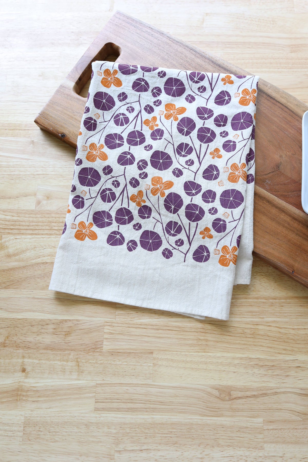 Autumn Floral Nasturtium Kitchen Towel