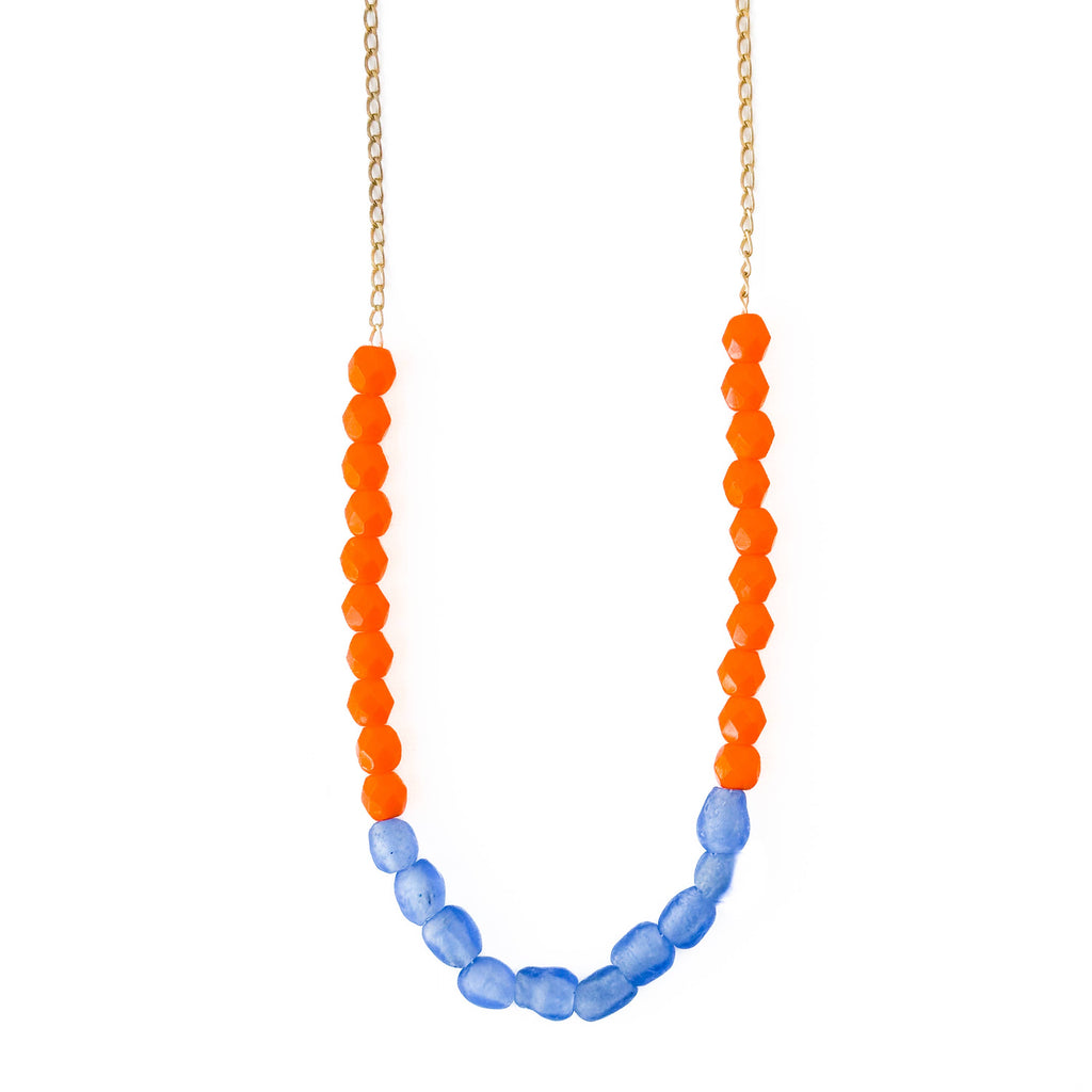 Recycled African Glass And Mixed Bead Necklace