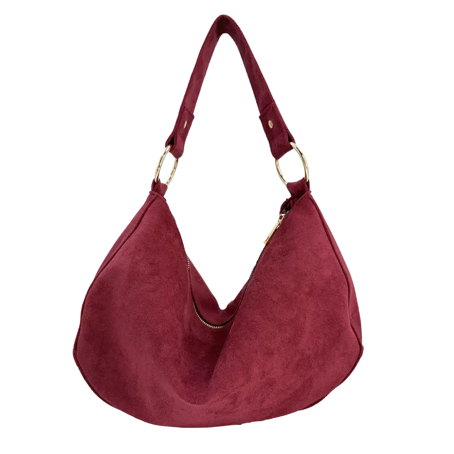 Faux Suede Shoulder Bag - Multiple Colors