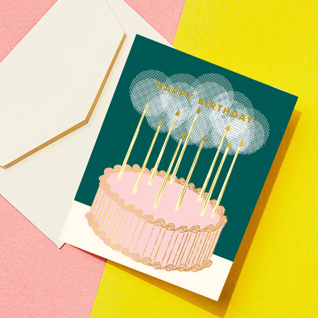 Glowy Birthday Cake | Gold Foil Birthday Card