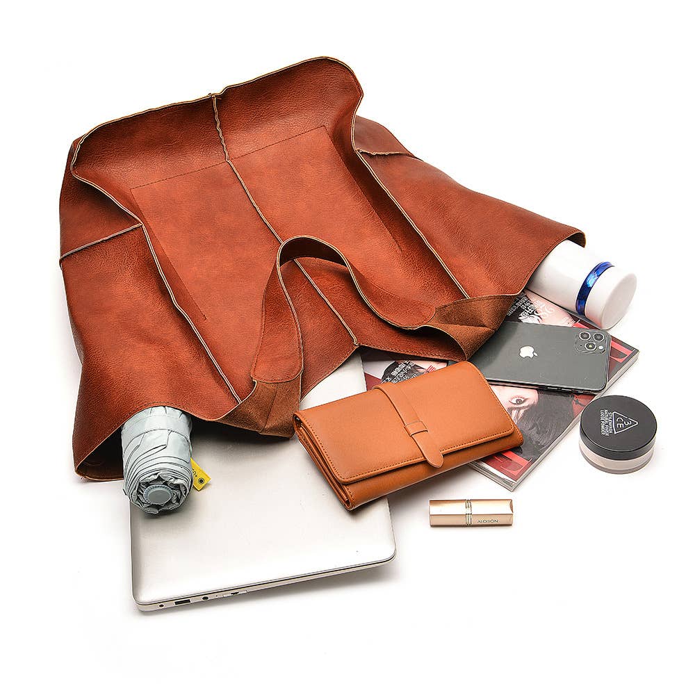 Women's Soft Leather Shoulder Large Capacity Tote Bag