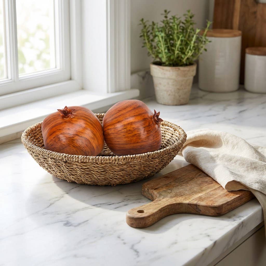 Faux Pomegranate Decorative Fruit