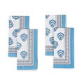 Blue Blooms Block Print Cotton Napkins