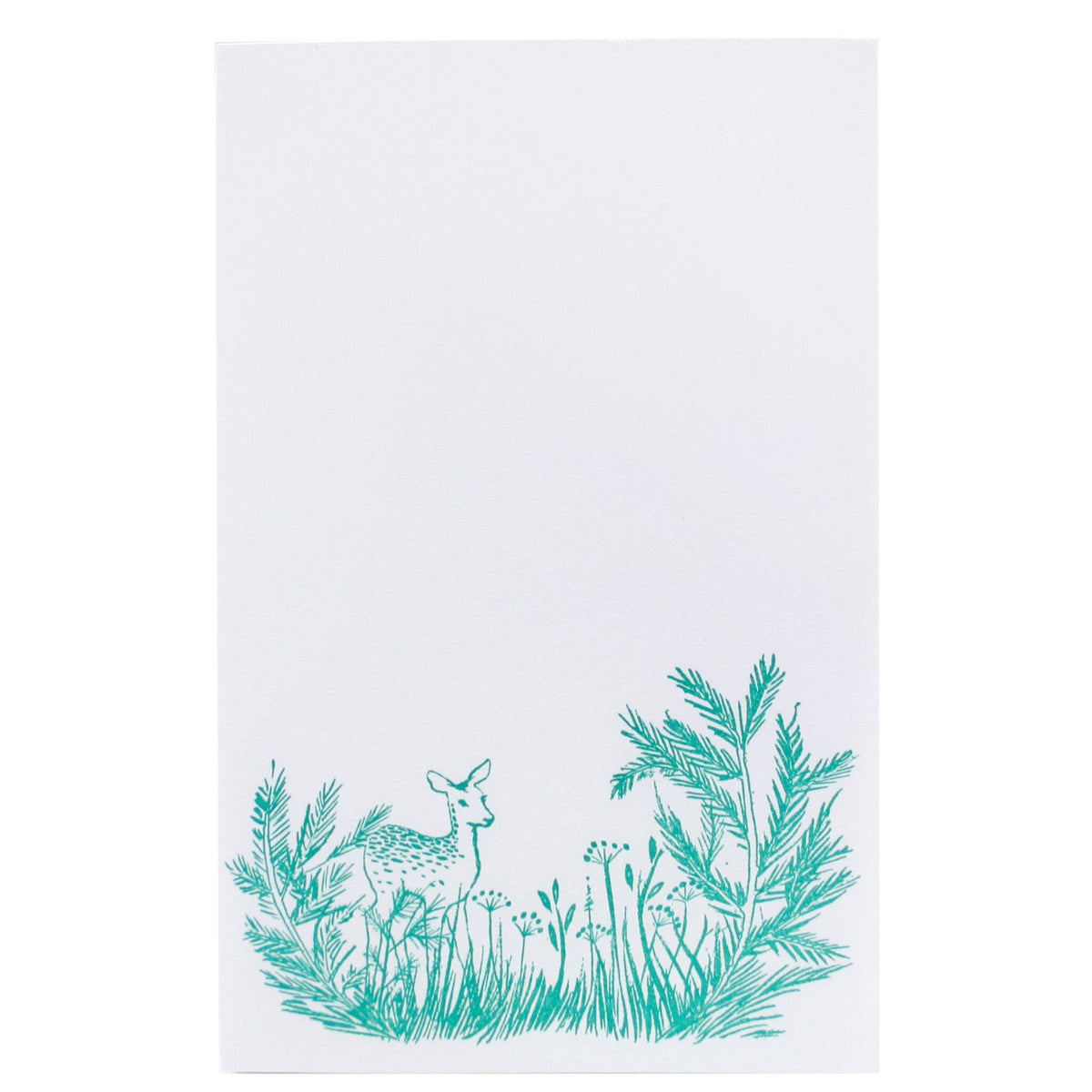 deer in blue on note pad 