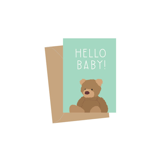 Mini New Baby Teddy Bear Card