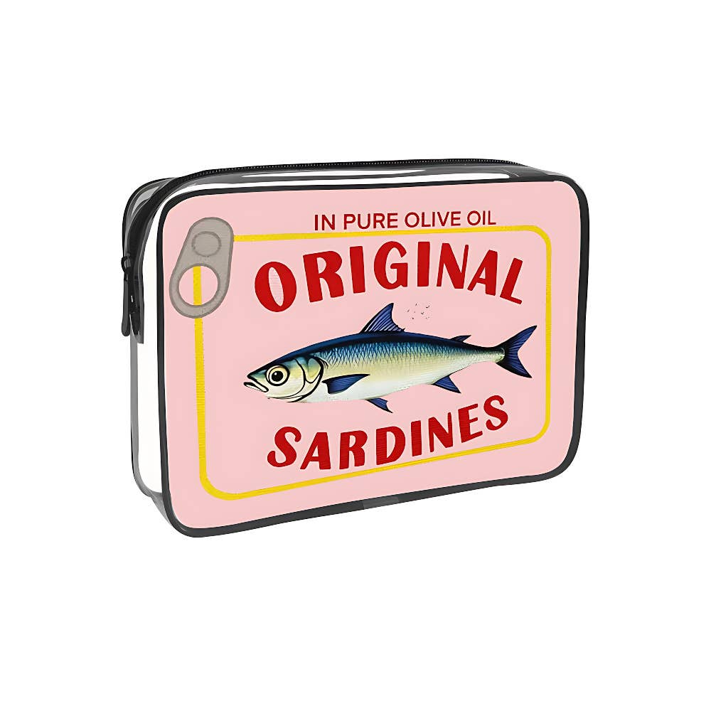 Sardine Can Print Clear PVC Cosmetic Bag