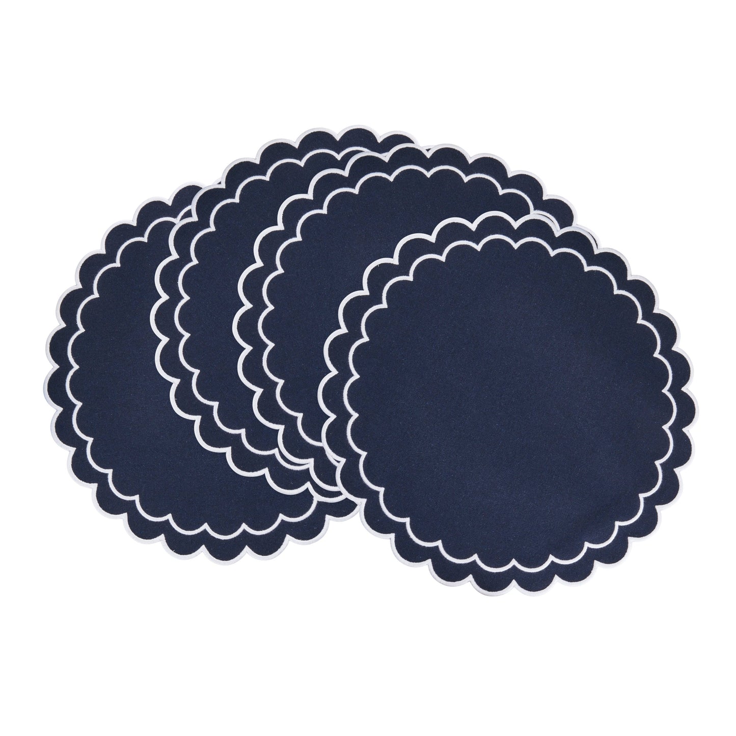 Round Scalloped Cotton Placemats