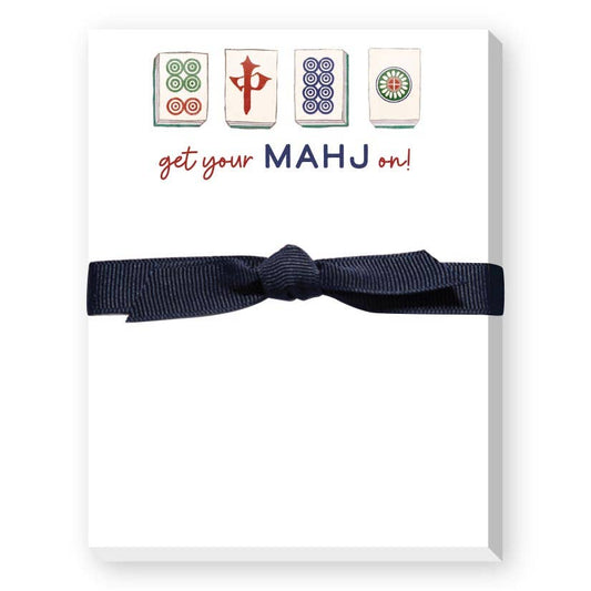 tiles on a mini notepad w ribbon