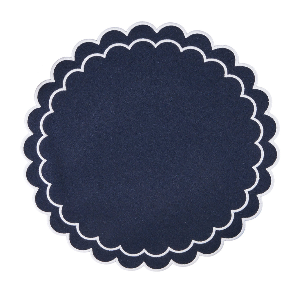 Round Scalloped Cotton Placemats