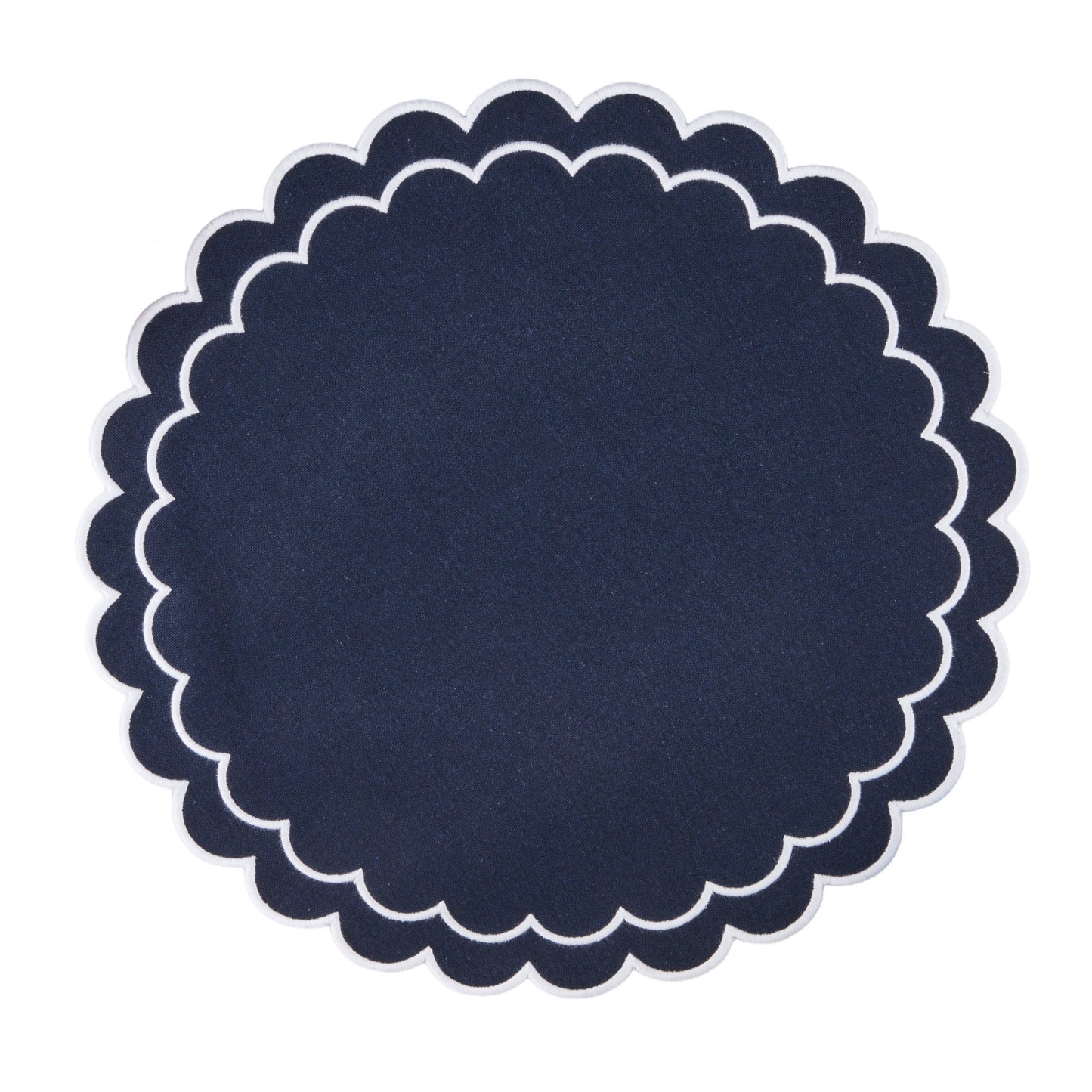 Round Scalloped Cotton Placemats