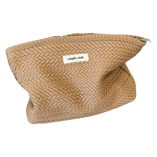 beige cosmetic bag 