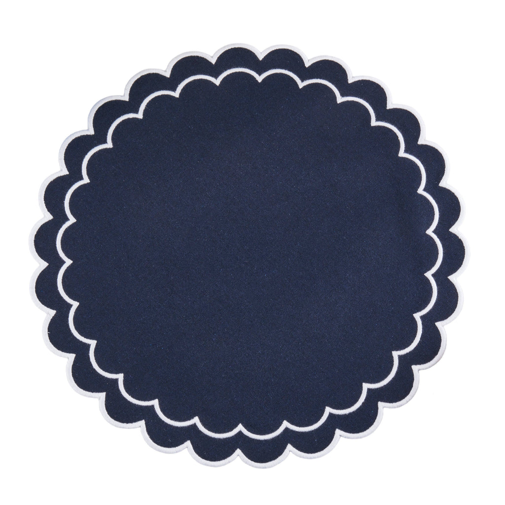 Round Scalloped Cotton Placemats