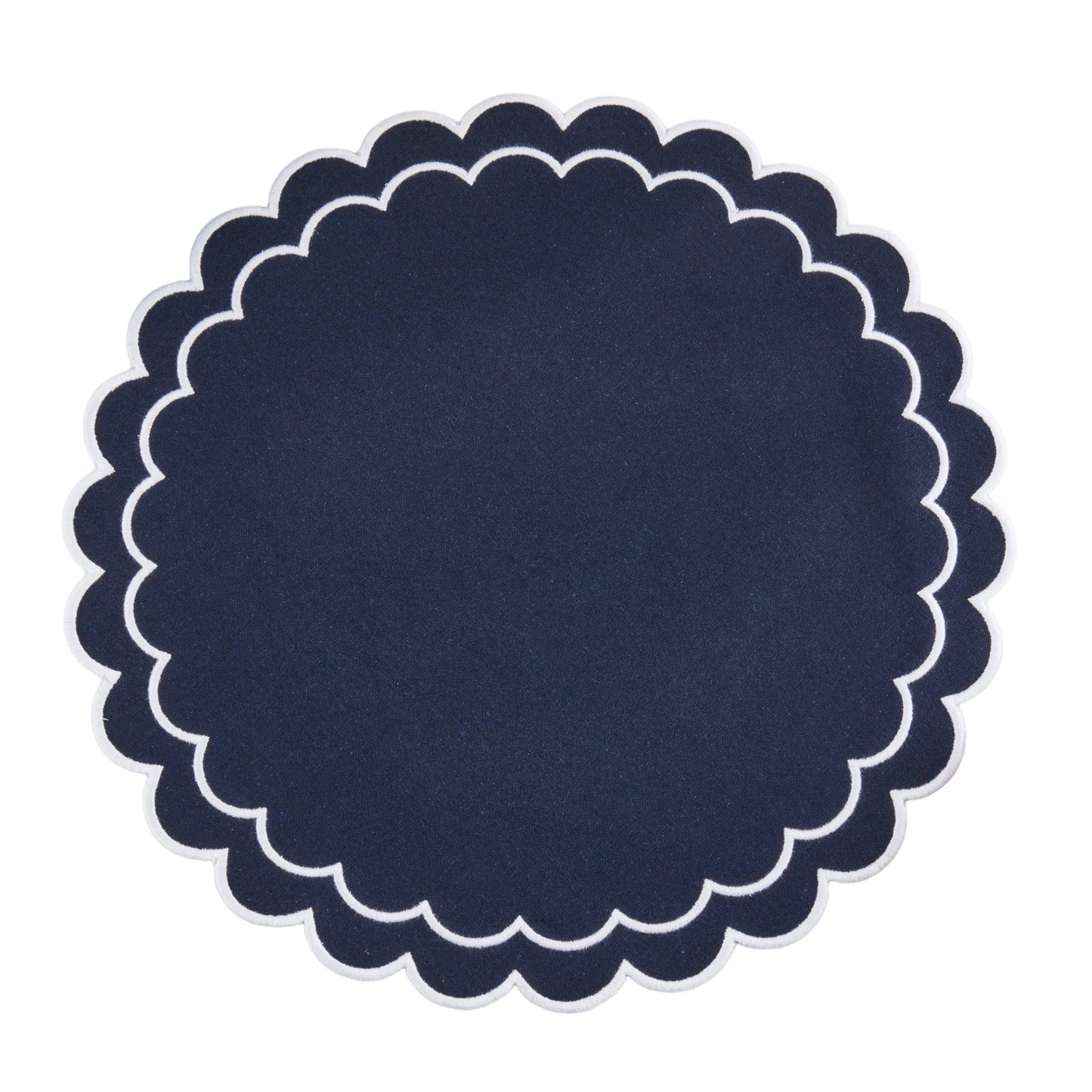 Round Scalloped Cotton Placemats