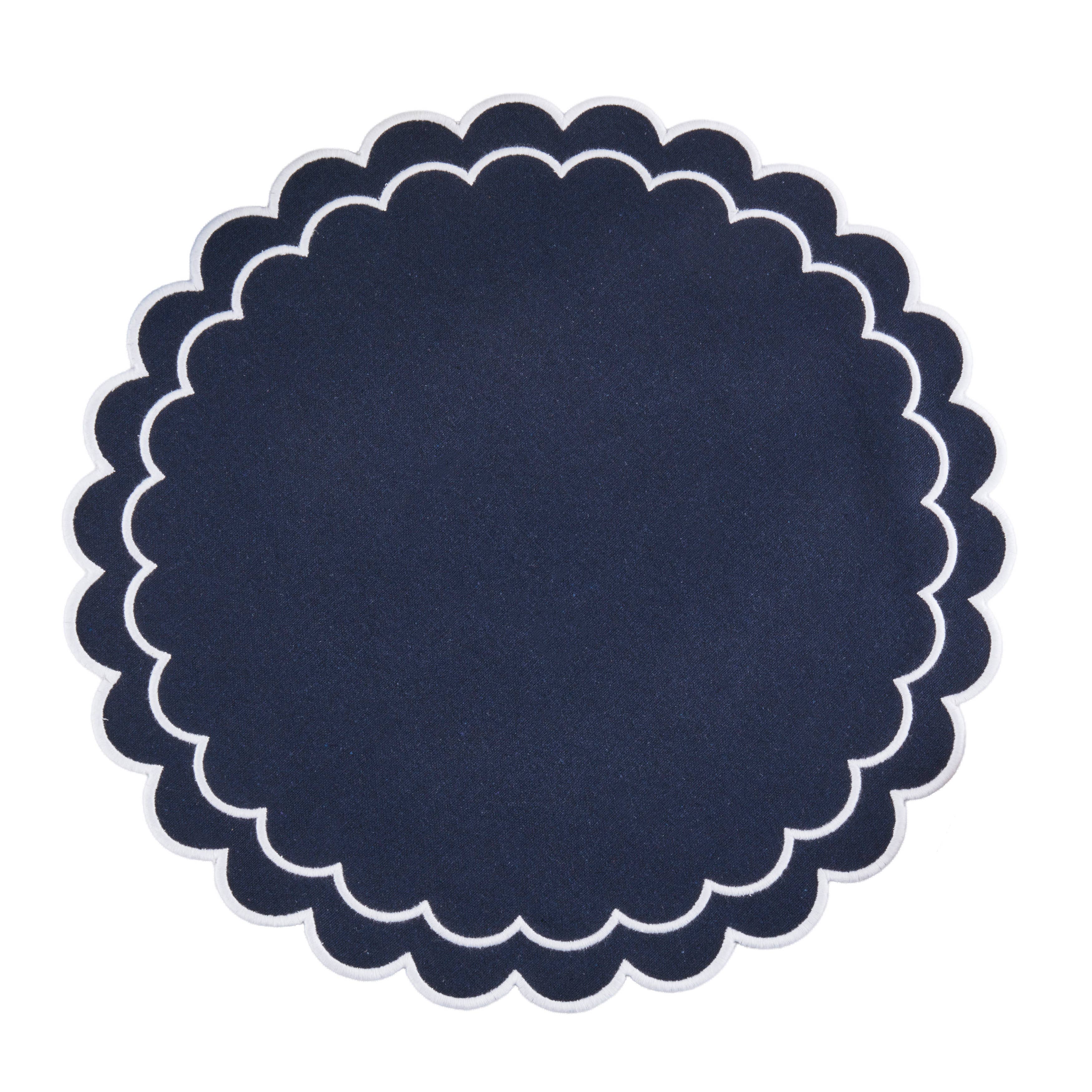 Round Scalloped Cotton Placemats