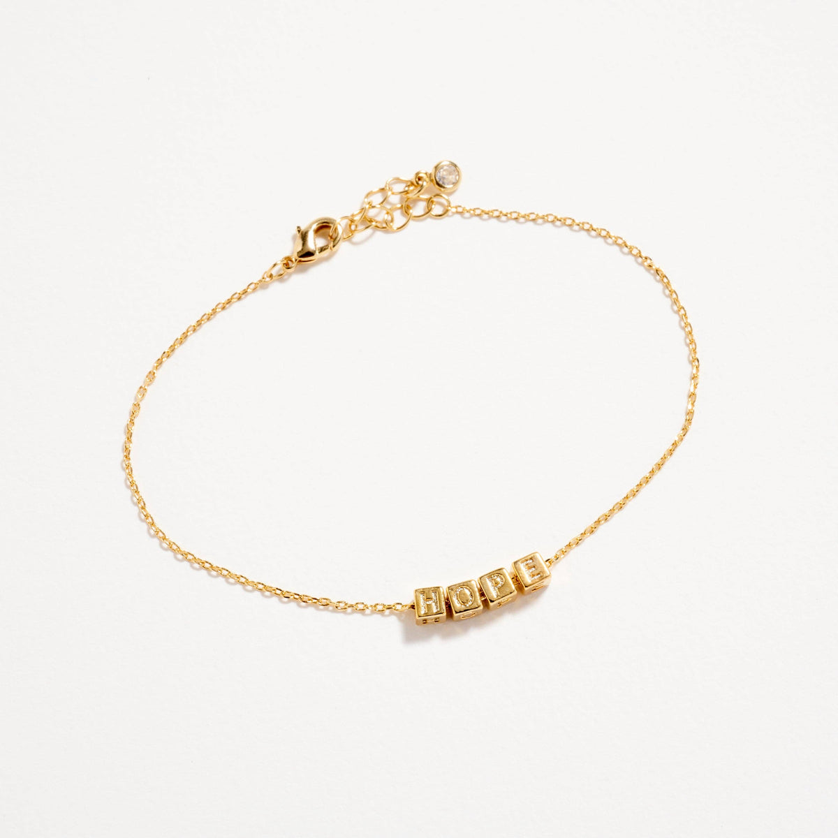 hope on blocks on bracelet gold