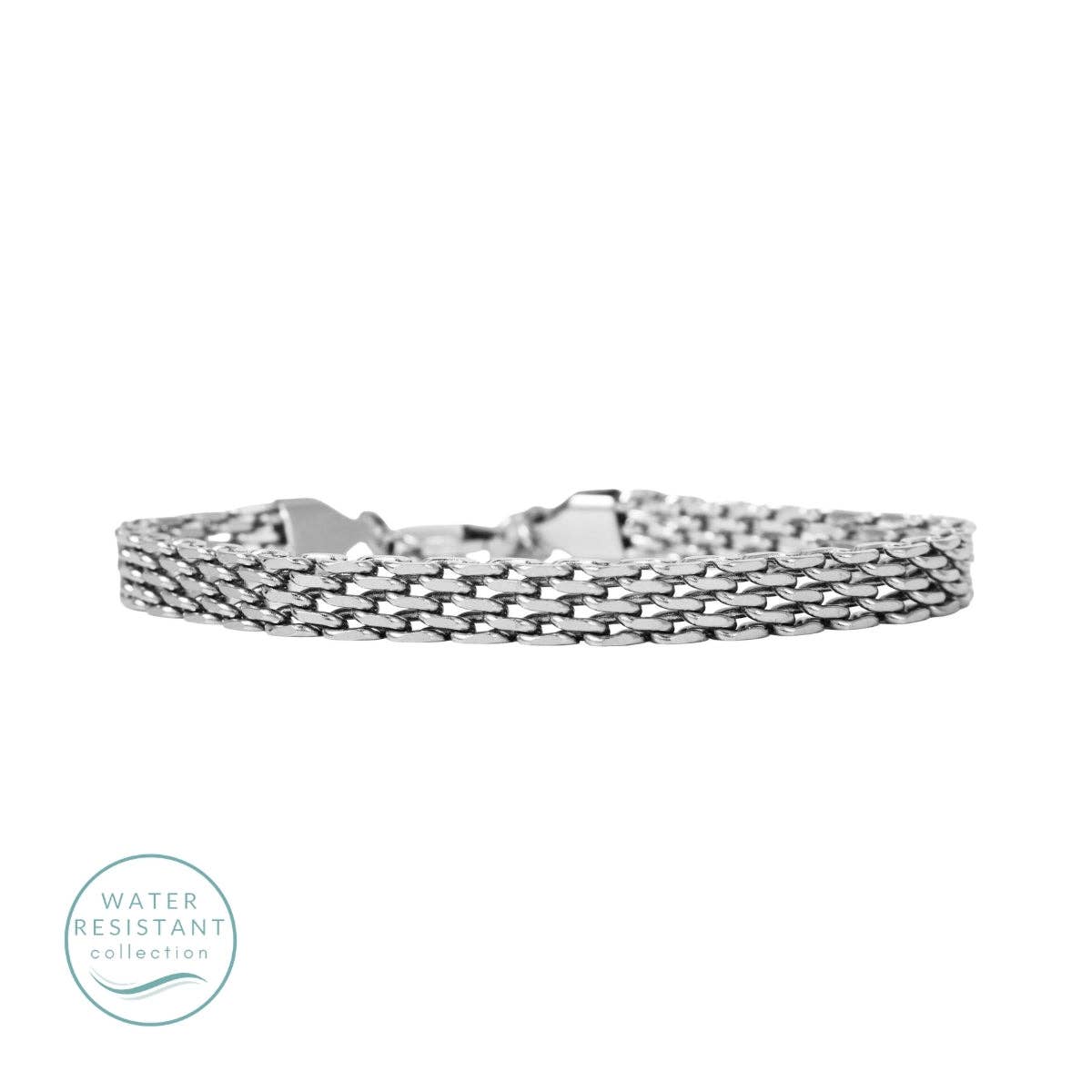 silver flat weave bracelet