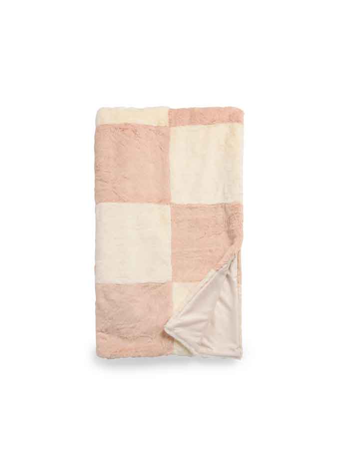 Check Faux Fur Throw Blanket