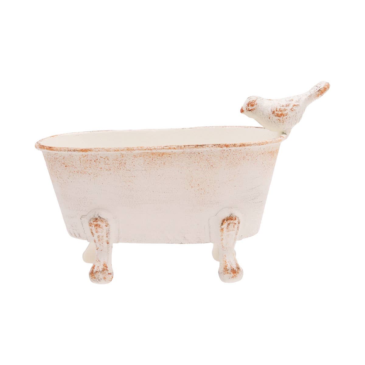 Abeline Bird Bathtub Mini Planter Soap Dish White