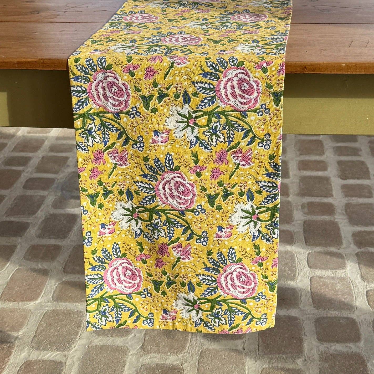 Yellow Floral Table Runner