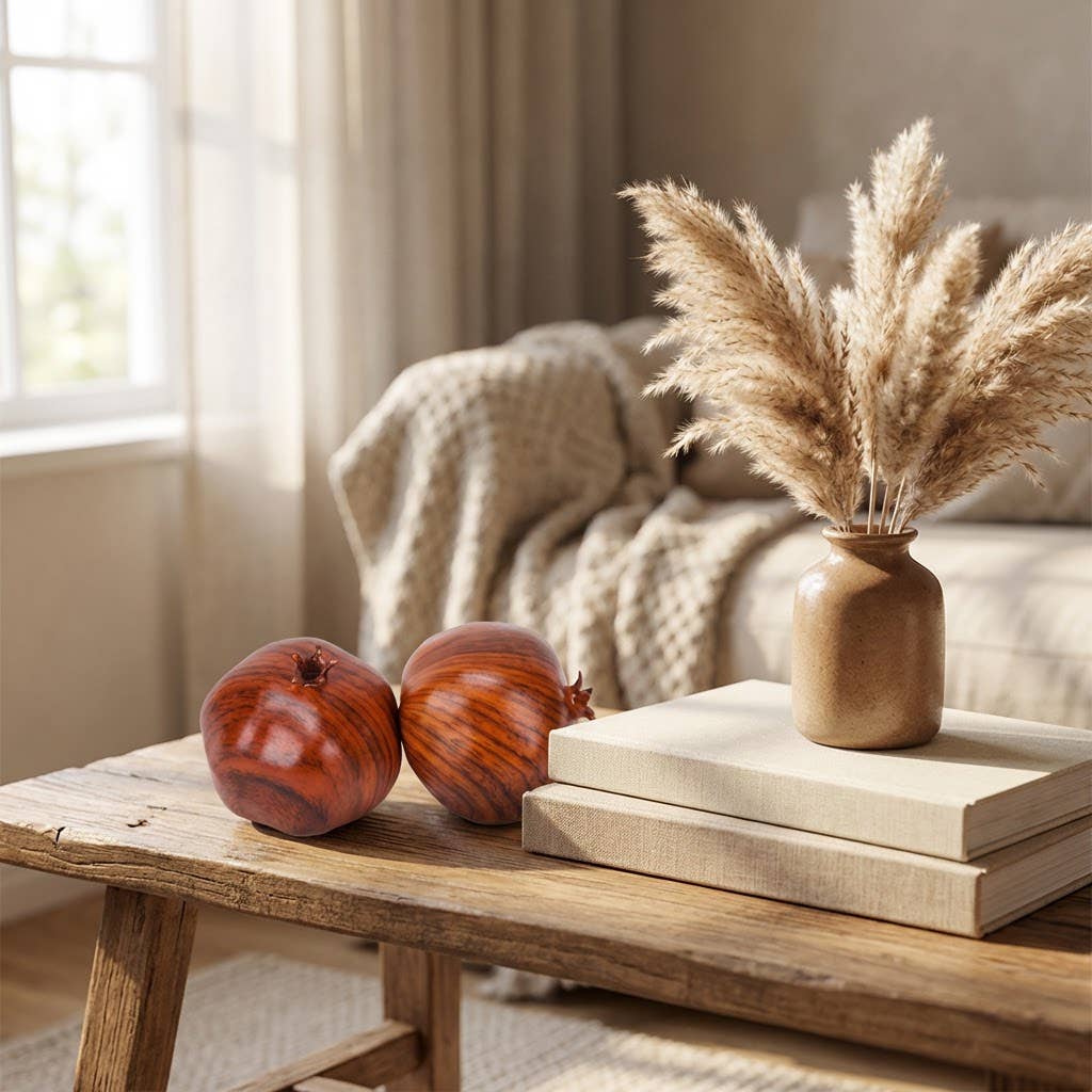 Faux Pomegranate Decorative Fruit