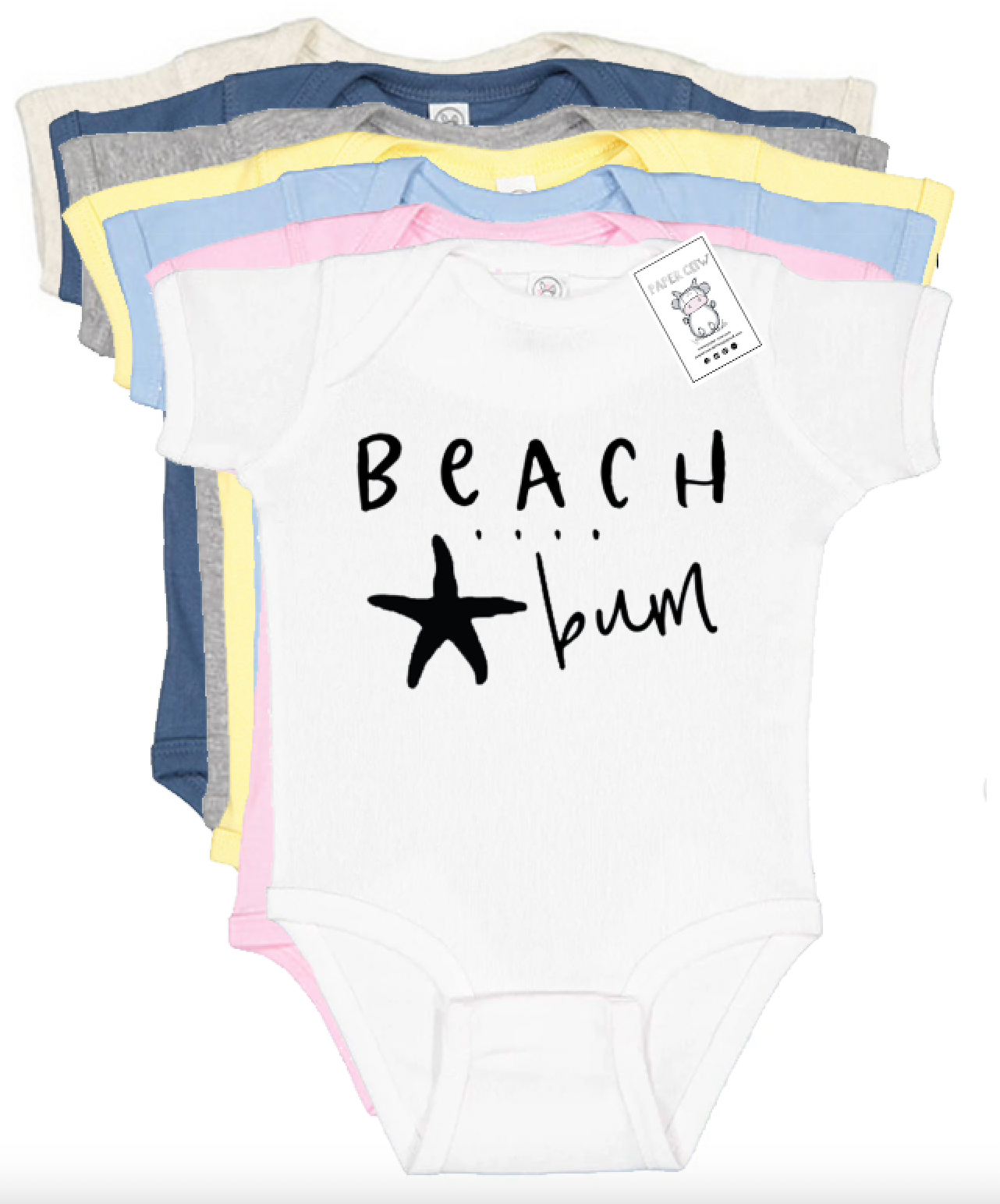 Beach Baby Cotton Bodysuit  - Beach Bum Graphic customizable