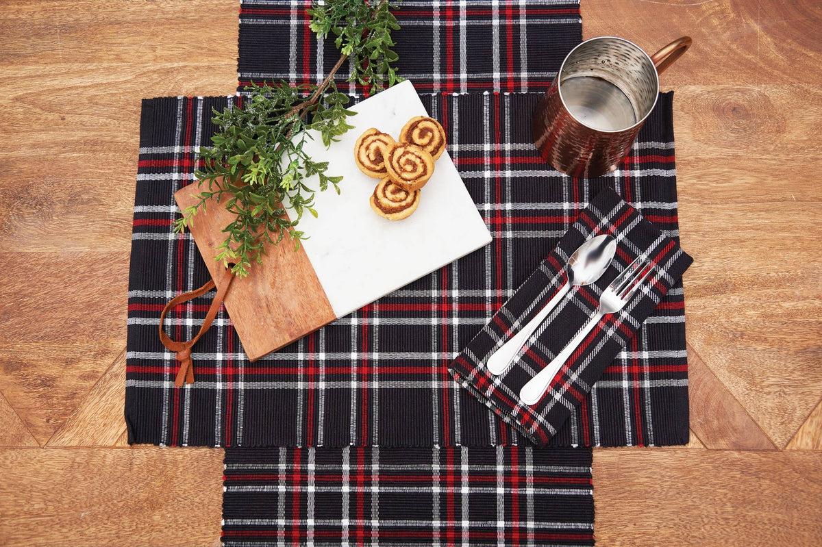 Christmas Poinsettia Plaid Napkin