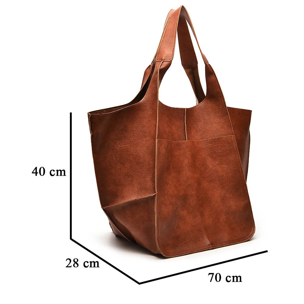 Women's Soft Leather Shoulder Large Capacity Tote Bag
