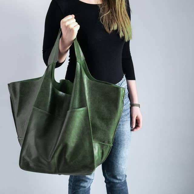 Women's Soft Leather Shoulder Large Capacity Tote Bag