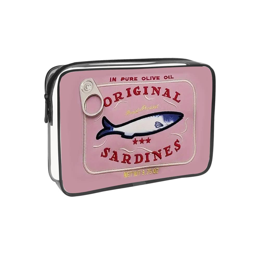 Sardine Can Print Clear PVC Cosmetic Bag