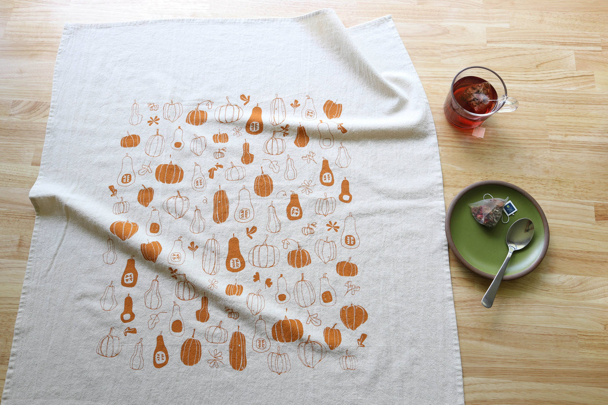 Pumpkin and Squash Fall Tea Towel
